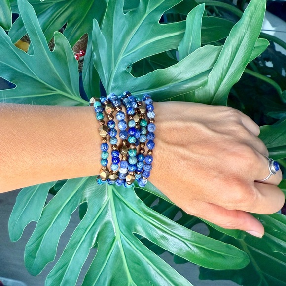 Sodalite & Hematite Bracelet  (one) - Picture 2 of 6